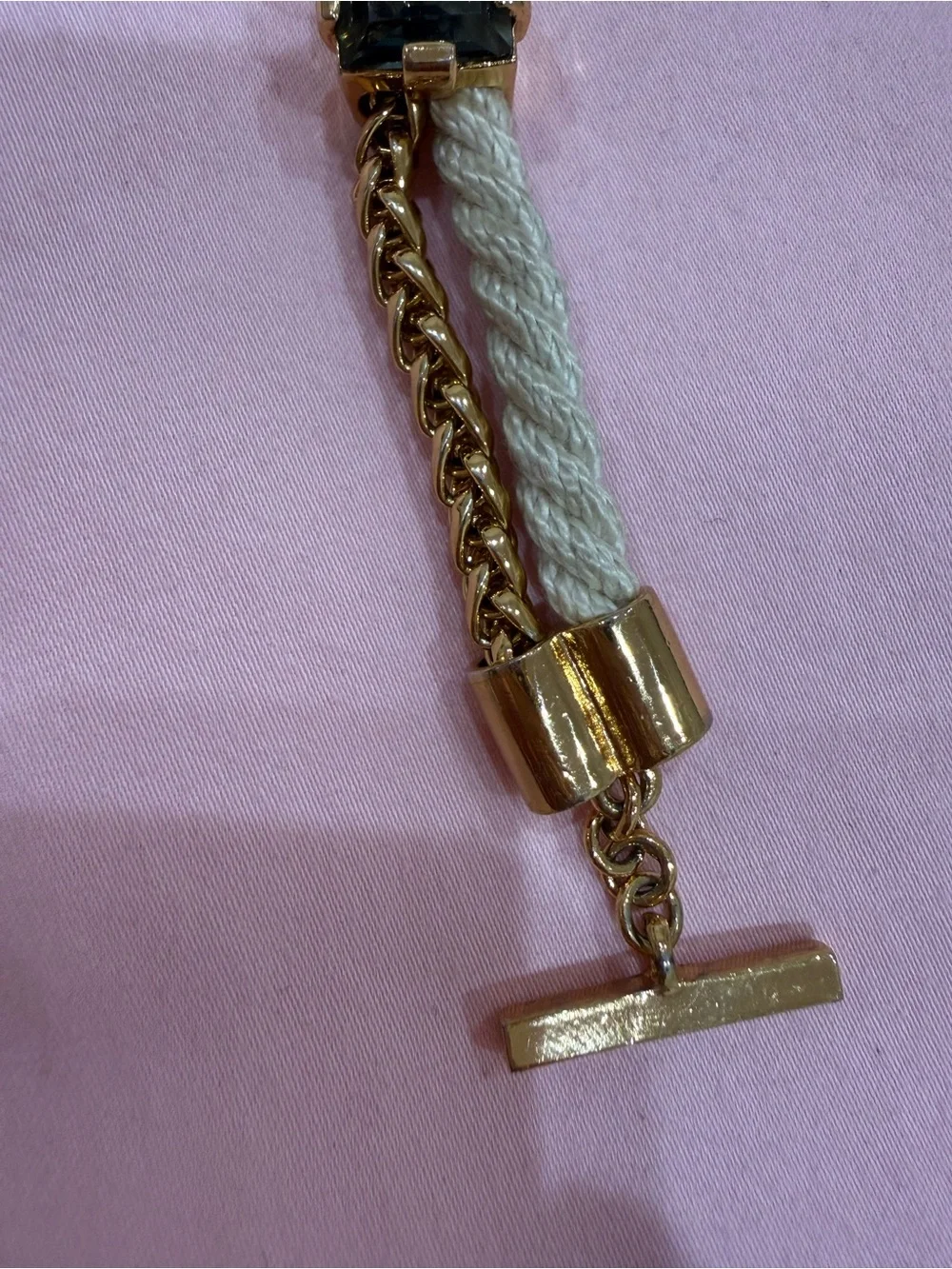 Gold Rope Bracelet with Brown and Amber Stones